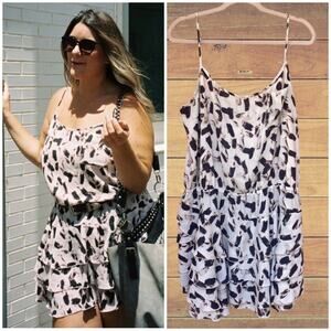 Banana Republic pink leopard ruffled dress / tunic